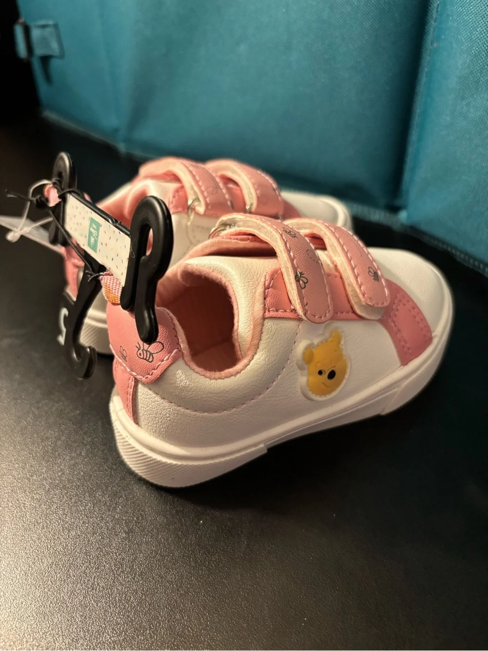 Disney Pink and White Winnie the Pooh Hook-and-Loop Kids Sneakers